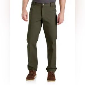 CARHARTT MEN'S UTILITY WORK PANT - RELAXED FIT - RUGGED FLEX - MOSS/HUNTER GREEN